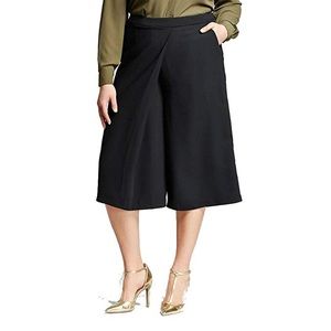 Who What Wear Black Faux Wrap Culottes NWT